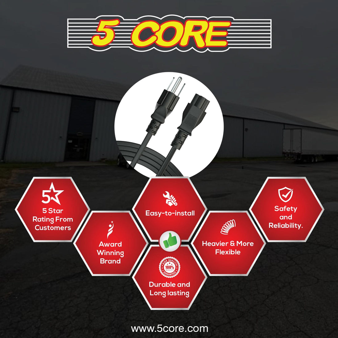 Reliable power extension cord with 13A current support
