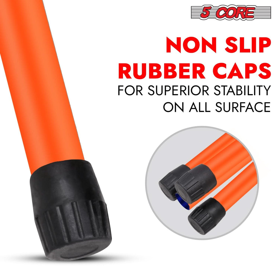 Adjustable orange floor tripod stand by 5Core for compact speaker setups