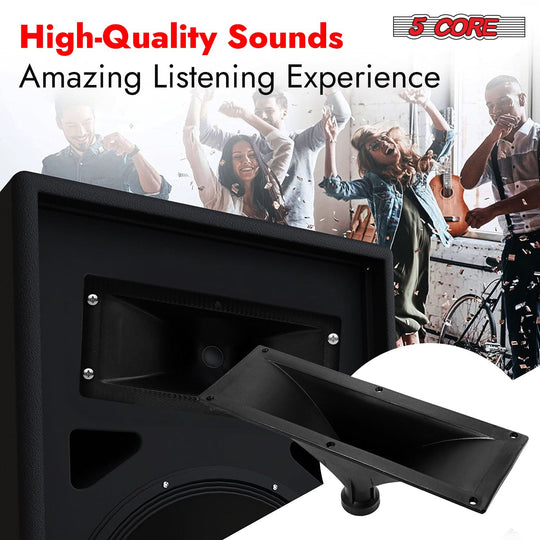 5Core 3x7 inch waveguide tweeter exit horn, heavy-duty throat lens with directivity for easy installation