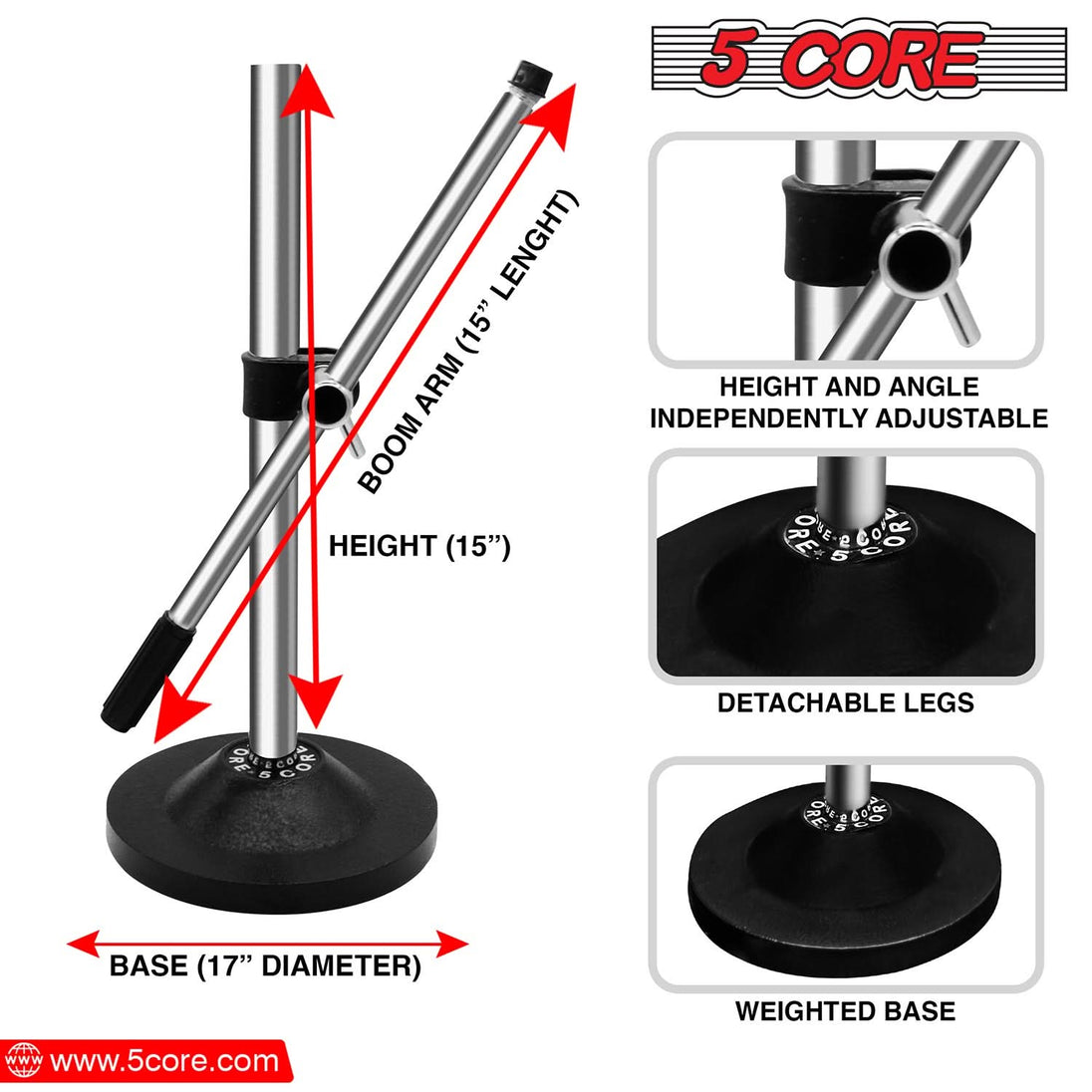 height adjustable table mic stand