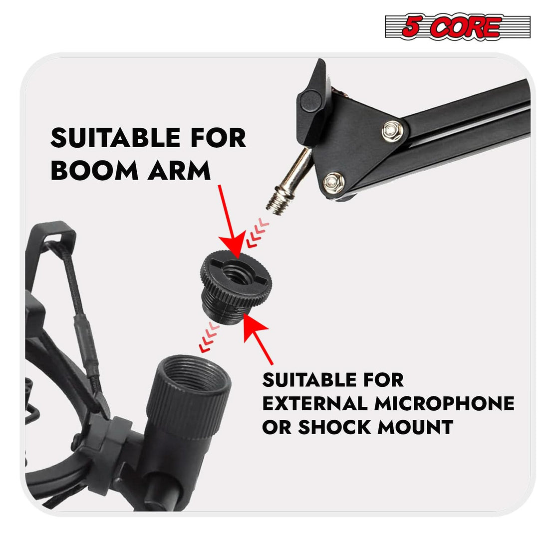 5Core screw thread conversion adapter 5/8 male to 3/8 female for microphone stands