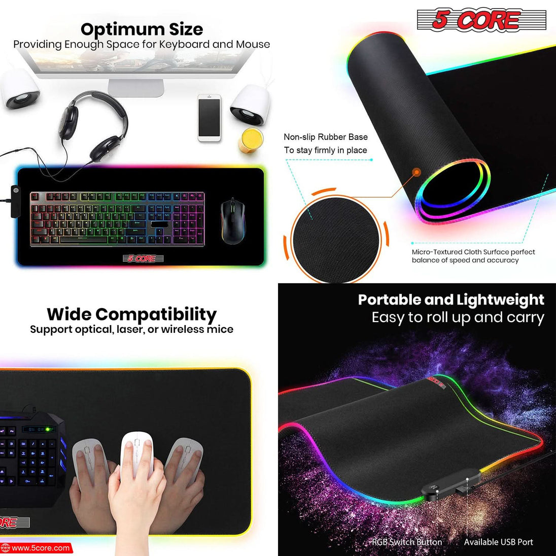 RGB xxl computer deskmat for wider usage