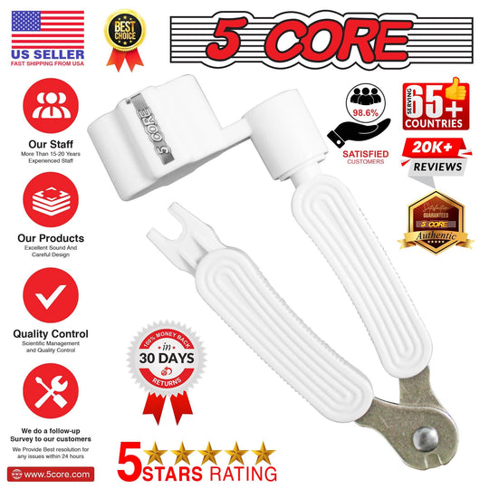 Guitar string winder with bridge pin remover and cutter