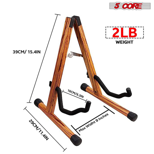 Universal folding guitar stand for acoustic, electric, and bass guitars