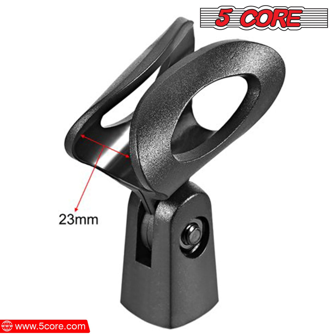 5Core microphone clip holders, 4-pack, with screw adapters 5/8 to 3/8 inch