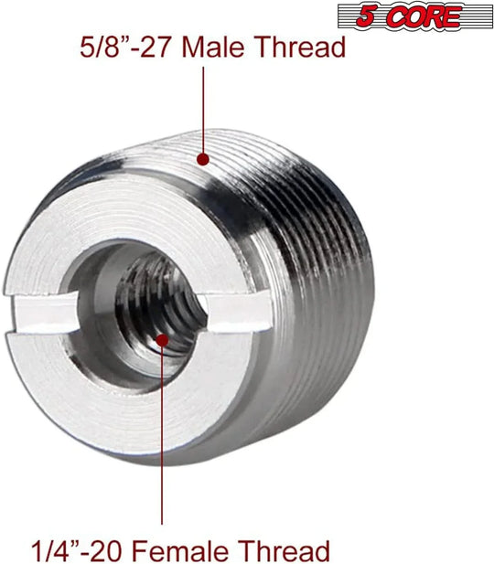 5Core 12-piece mic adapter set, 3/8" female to 5/8" male screw thread for mic stand threading conversion
