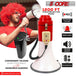 Bullhorn with siren and megaphone rechargeable battery for loud speaker with microphone.