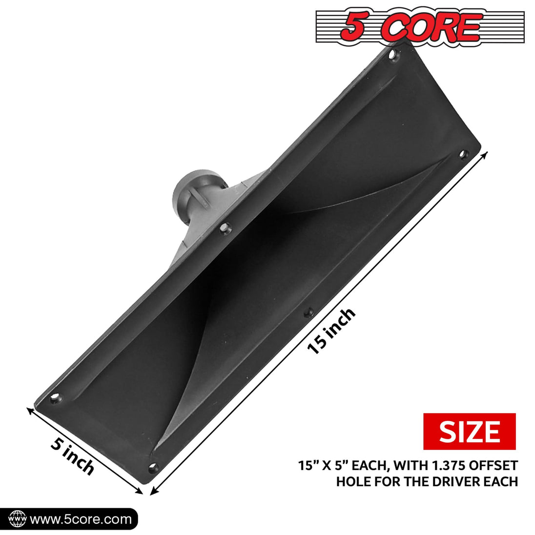 5Core rectangular 15x5 horn designed for tweeter and compression drivers