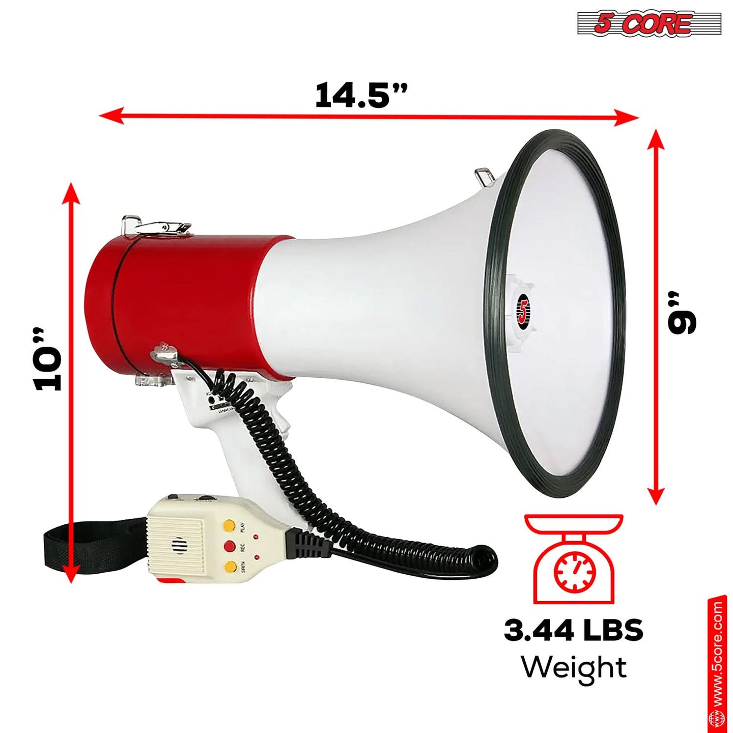 Bullhorn megaphone with rechargeable battery for soccer horn.