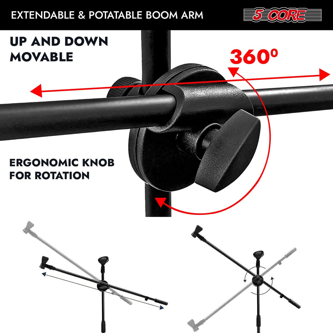 Professional black tripod microphone stands