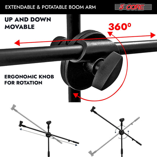 Professional black tripod microphone stands