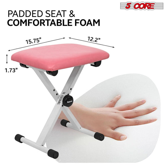 Thick padded bench offering superior comfort and support for extended use
