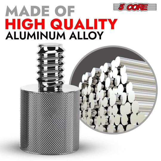 5Core 5/8" female to 1/4" male screw thread adapter, 12 pieces for mic stand conversions