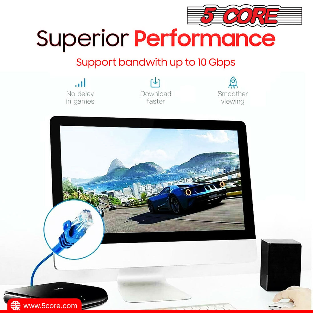 5Core Cat6 Ethernet cable for home and office networking needs