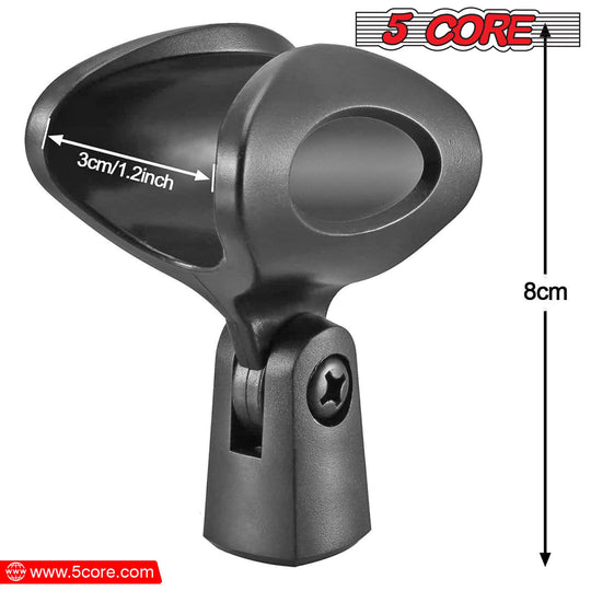 5Core 6-piece microphone clip holder set, screw adapters 5/8 to 3/8 inch