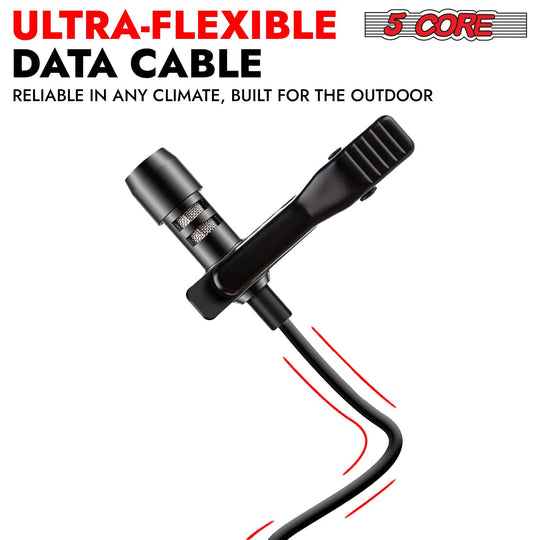 5Core 3.5mm professional-grade lavalier microphone, clip-on omnidirectional lapel mic