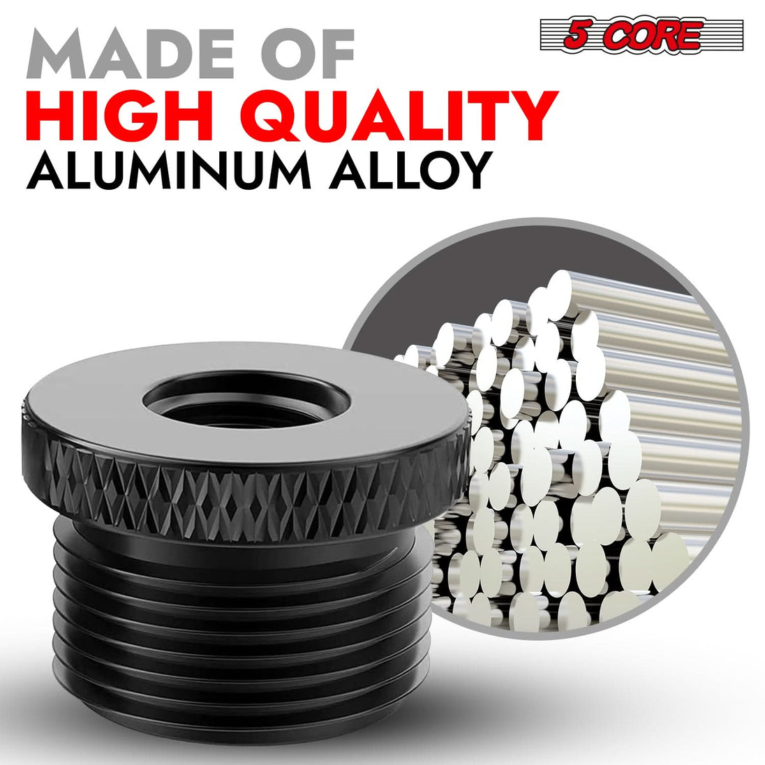 5Core 5/8" male to 3/8" female screw thread adapter, 12 pieces for microphone stands