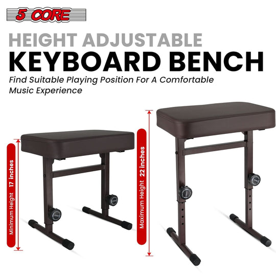 Height-adjustable keyboard bench designed for musicians, providing optimal comfort and support during performances or practice