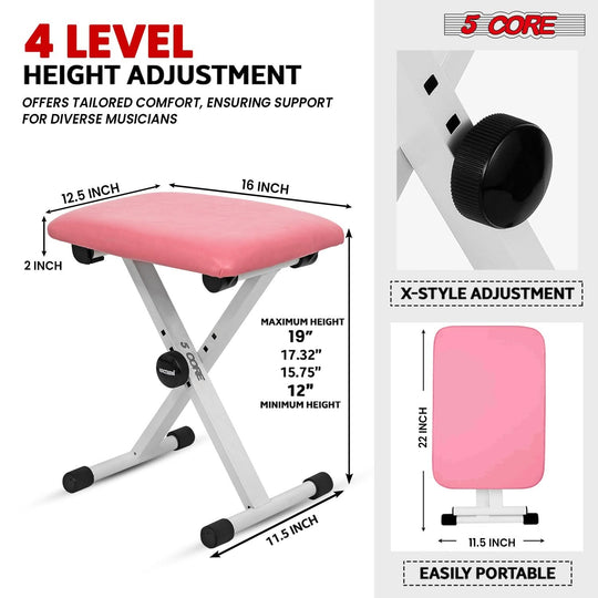 Heavy-duty keyboard stool designed for stability, durability, and comfort during performances