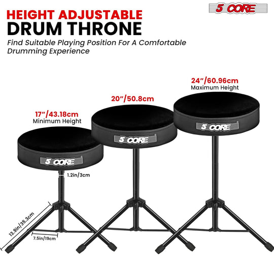 Easily adjust the height of this drum stool for maximum comfort during rehearsals and performances.