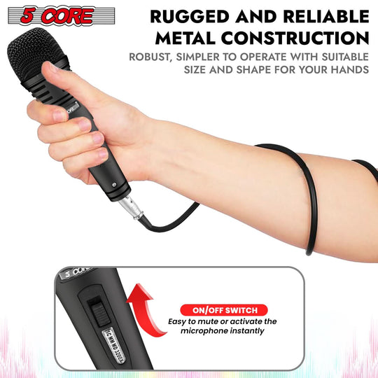 Dynamic microphone with cardioid pickup pattern for focused sound