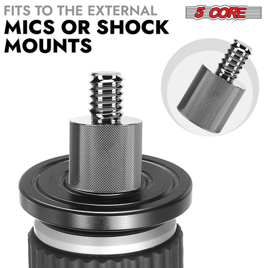 5Core 12-piece microphone adapter kit, 5/8" female to 1/4" male screw thread for mic stand compatibility