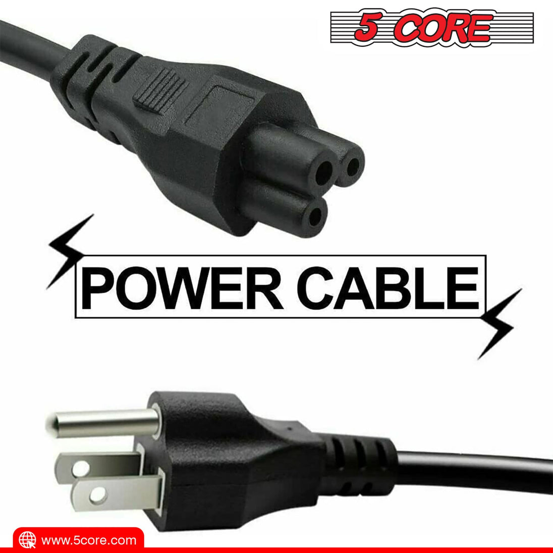Long and sturdy 10 ft power cable for home and work
