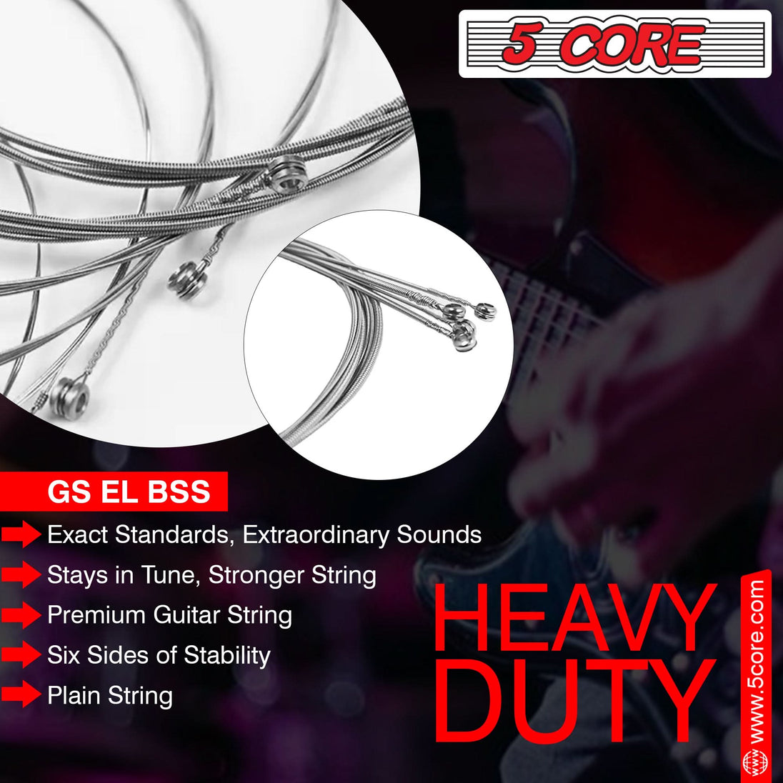 Heavy gauge strings for clear and deep tone