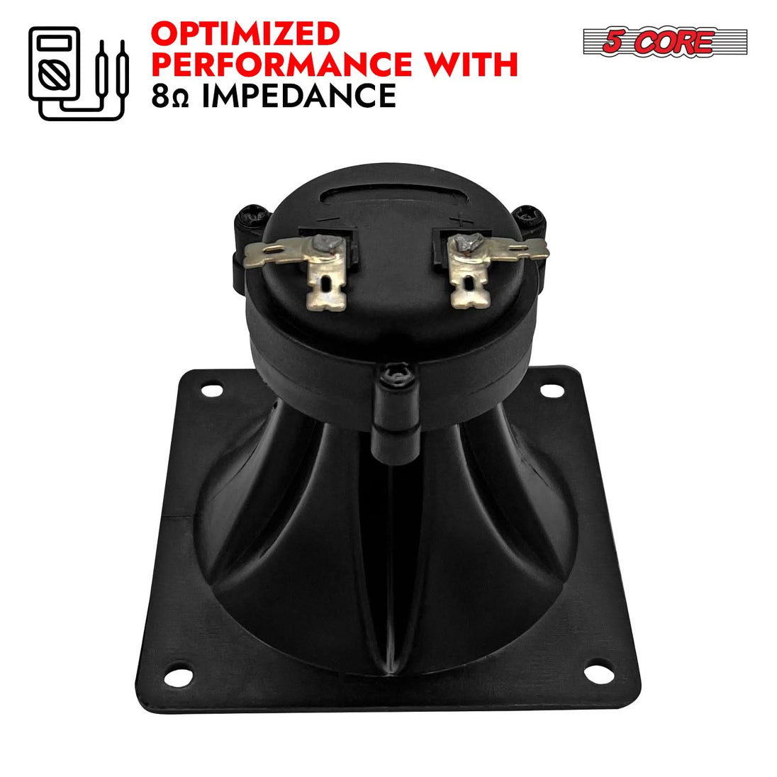 Square component tweeter with 8 ohm impedance