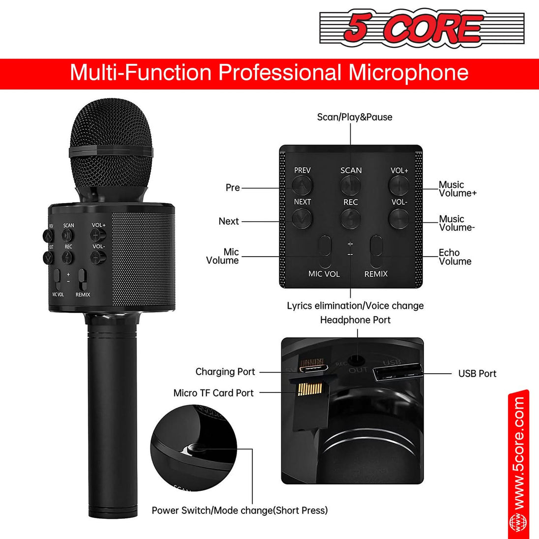 Cordless Karaoke Microfono