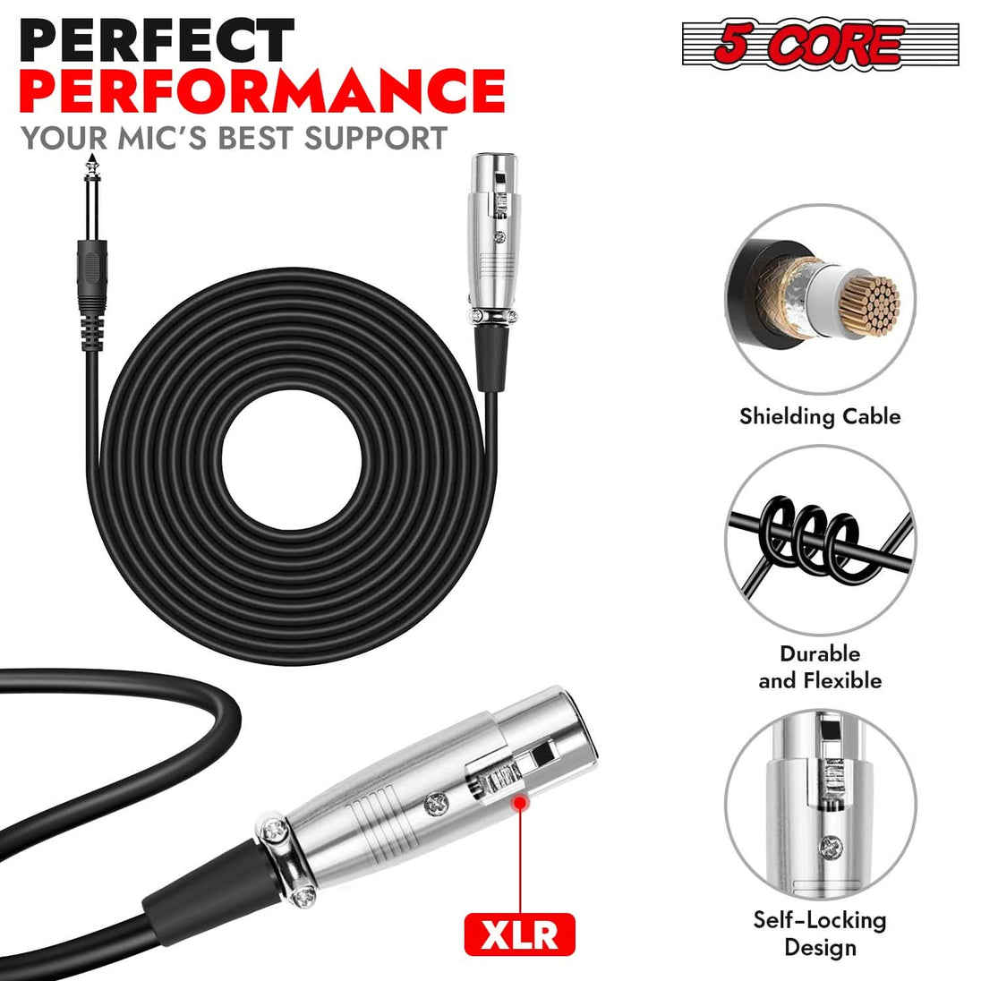 High-quality XLR audio cable with secure 3-pin connectors