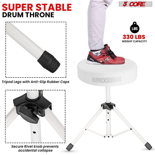 Pro-grade drum seat with a sturdy build and plush cushioning for ultimate playing comfort.