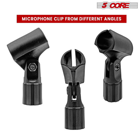 5Core microphone clip holder set of 4 with versatile screw adapters for mounting