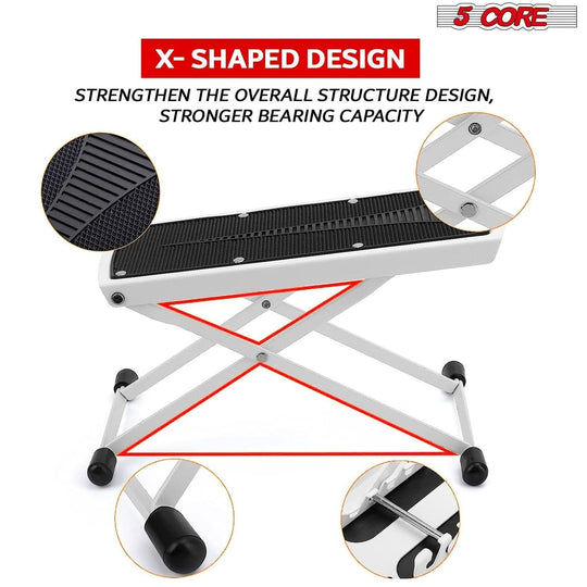 Collapsible folding guitar foot stool