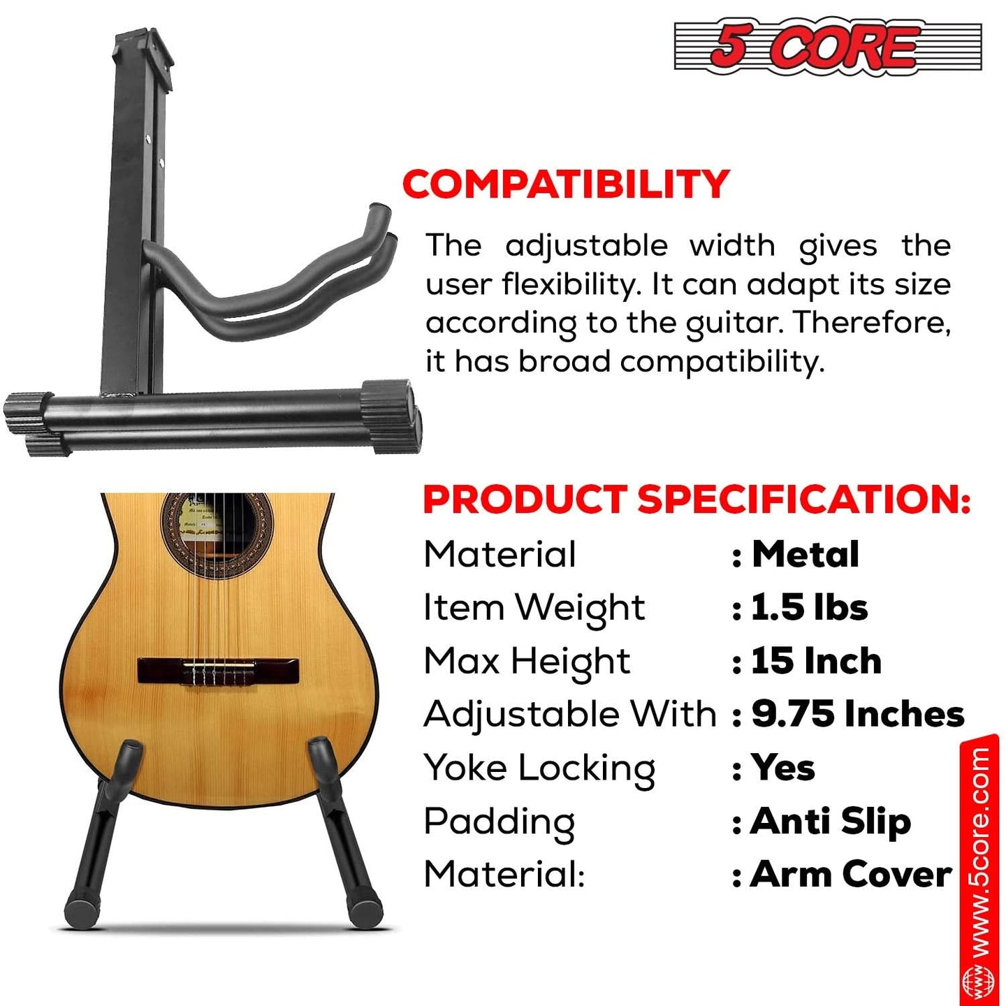 Full metal body acoustic guitar stand