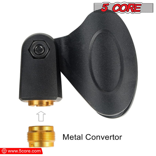 5Core 6-piece microphone clip holder set with screw adapters, 5/8 to 3/8 inch
