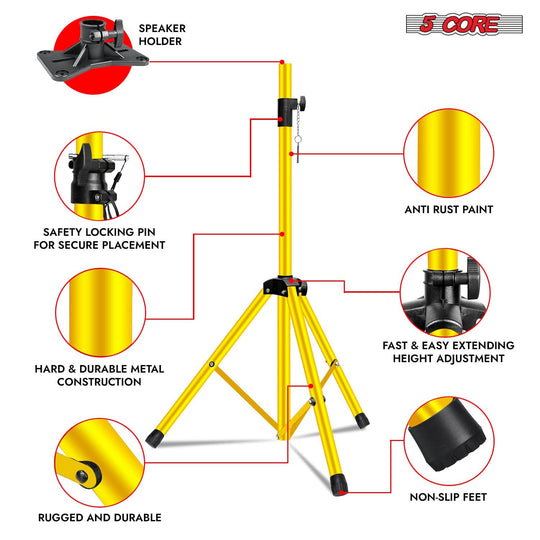 Professional yellow audio tripod stand by 5Core