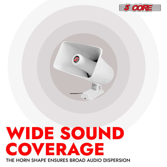 5Core 65W PA horn speaker, 8 x 5 inch, loud siren, 8 ohm, for both indoor and outdoor PA systems