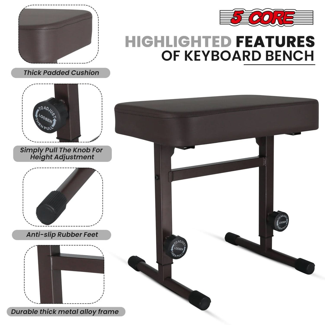 Ergonomic keyboard piano seat designed for optimal comfort and support, perfect for long practice or performance sessions