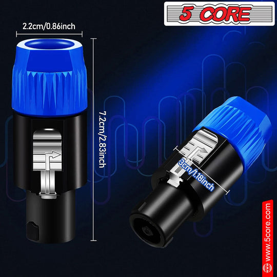 Speakon male audio pin connector for sound systems