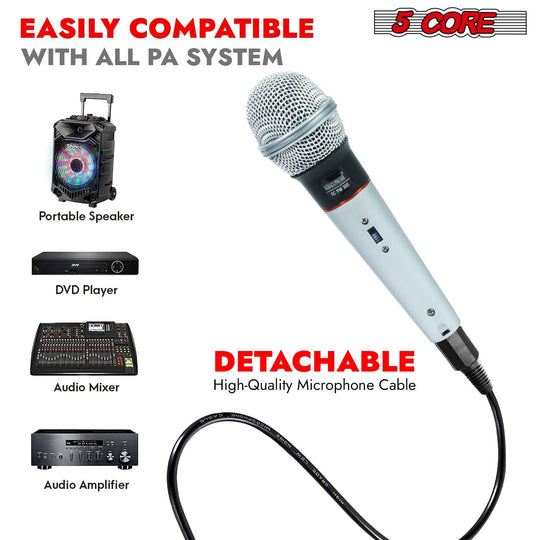 5Core handheld dynamic microphone with XLR connection for karaoke and studio