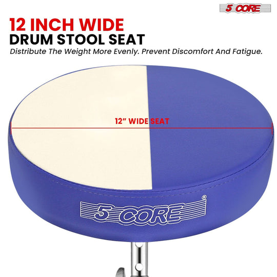 Stable drum stool with a sturdy base, cushioned seat, and adjustable height for enhanced comfort.