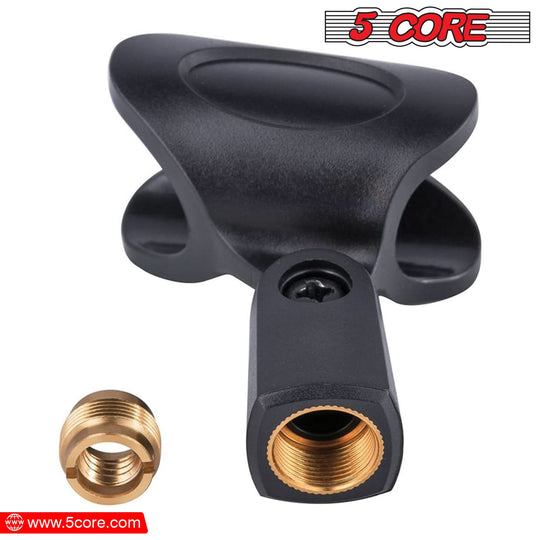 5Core 6-piece microphone clip set with screw adapters 5/8 to 3/8 inch
