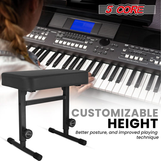 An easy-to-adjust keyboard piano seat, offering customizable height for optimal playing posture and comfort during practice sessions