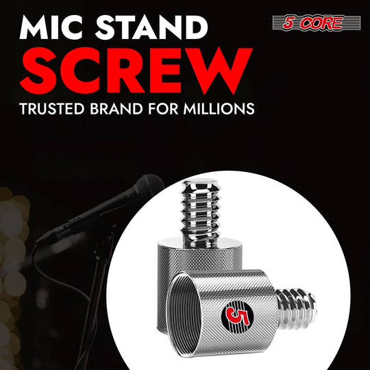 5Core 5/8" female to 1/4" male conversion connector, 12 pieces, for mic stand threading