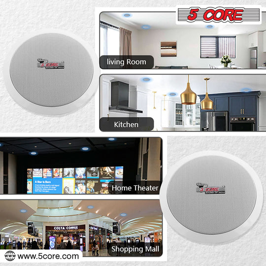 5 Core 2-Way Ceiling Speaker 6.5 inch for Home