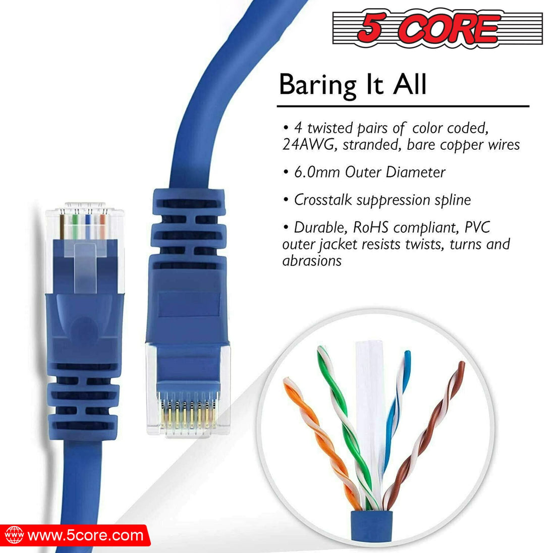 Flexible Ethernet cable perfect for gaming, streaming, or business use