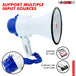 Mini megaphone speaker with bull horn, cheer megaphone, and loud noise makers.