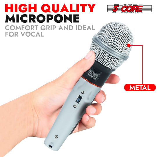 5Core XLR karaoke microphone, dynamic mic for studio and vocal performances