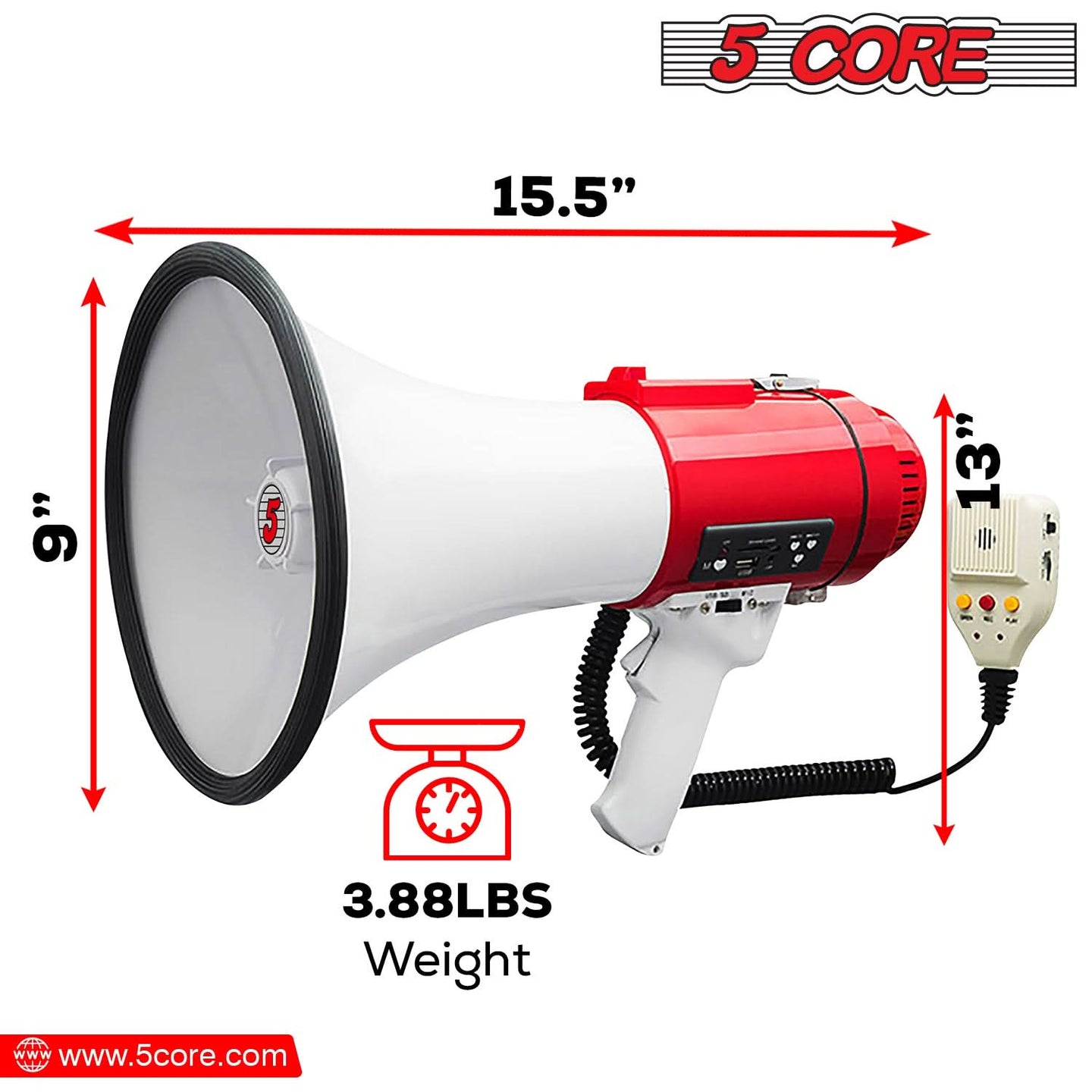 Bull horn loud speaker rechargeable for loud noise makers and siren speaker.